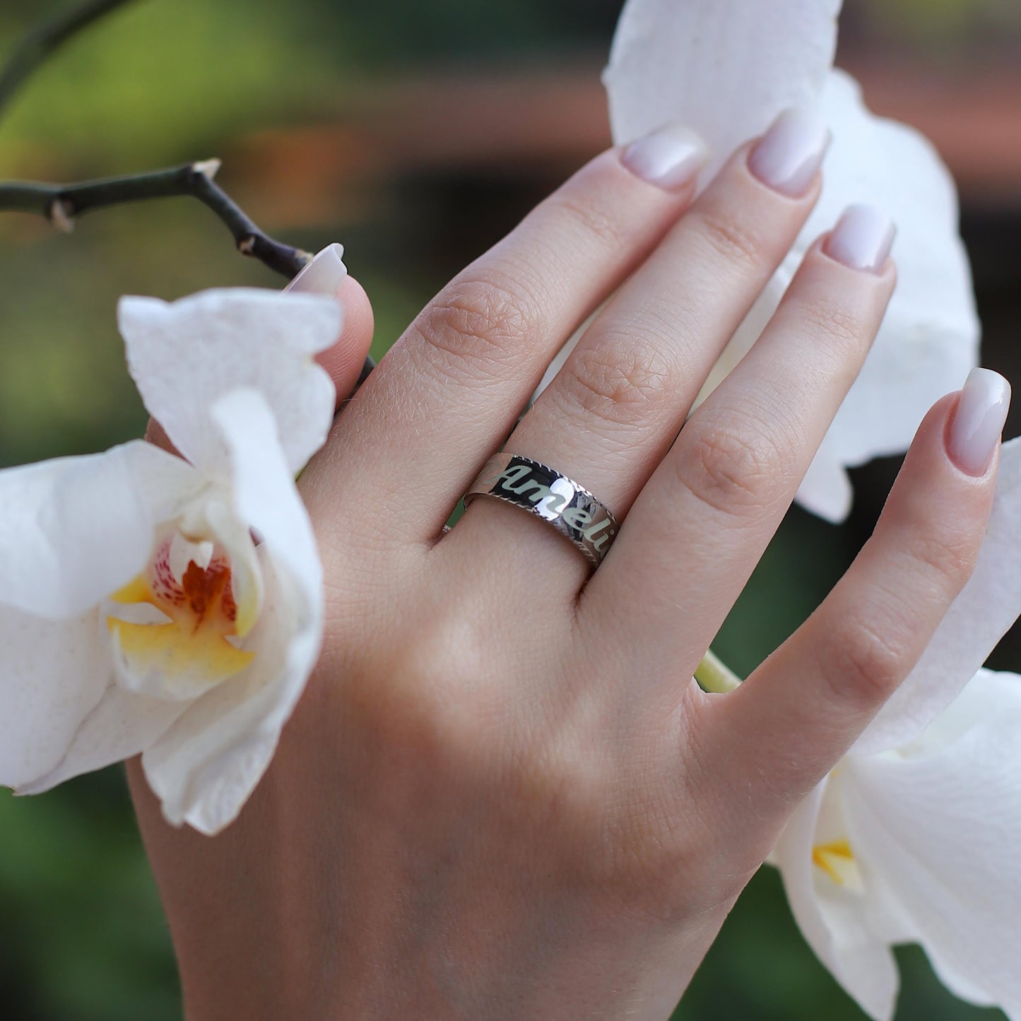 Personalized Silver Name Ring -Glow in the Dark
