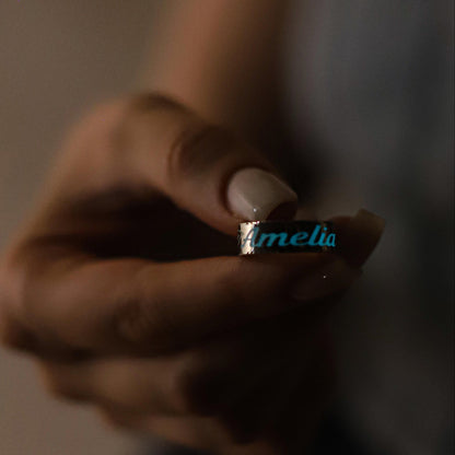 Personalized Silver Name Ring -Glow in the Dark