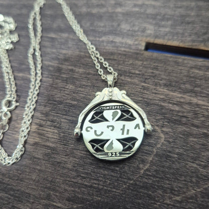 Personalized Glow-in-the-Dark Spinning Secret Message Pendant - 925 Sterling Silver
