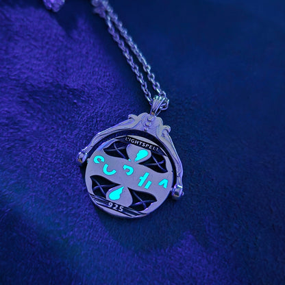 Personalized Glow-in-the-Dark Spinning Secret Message Pendant - 925 Sterling Silver