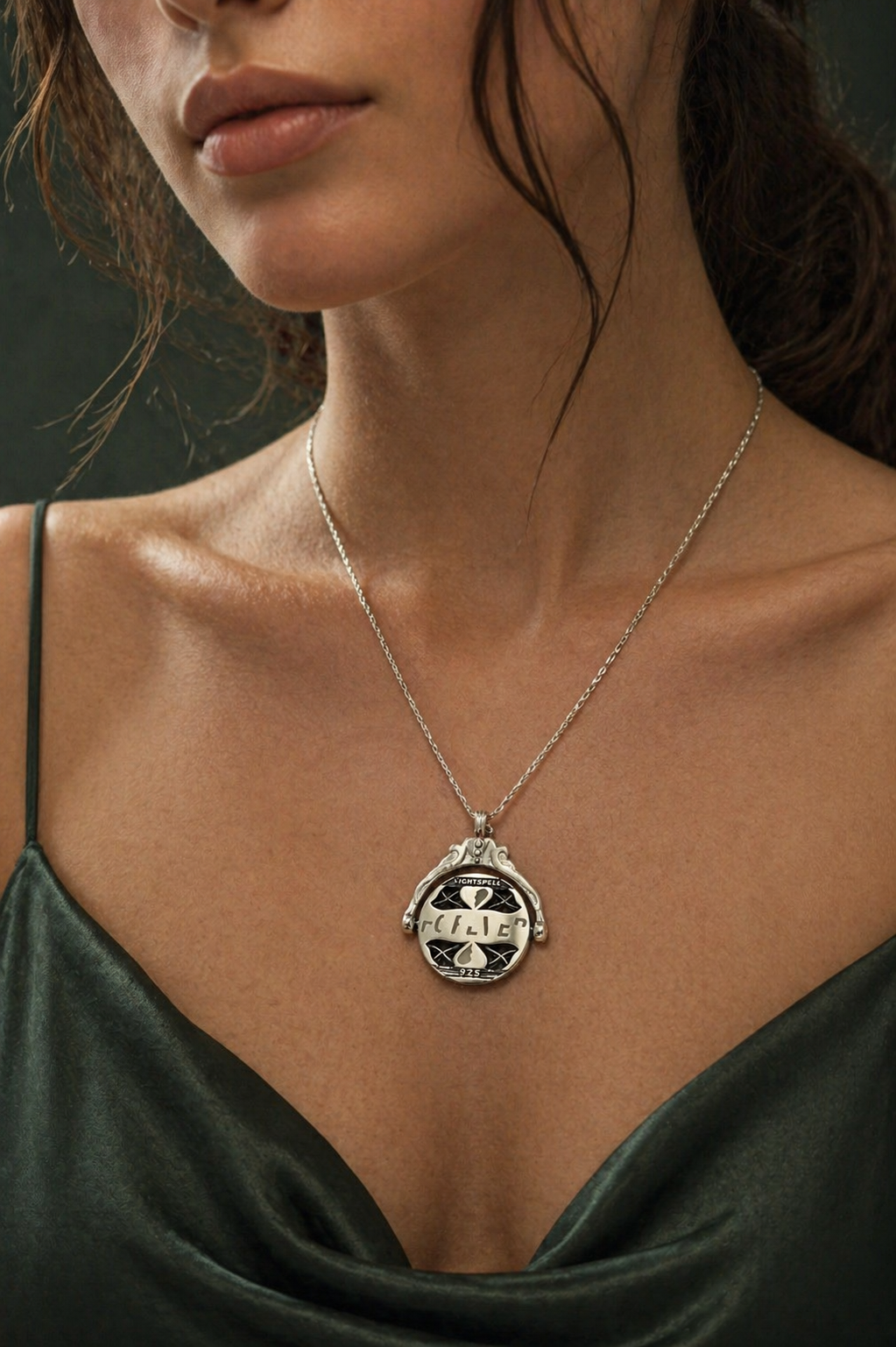 Forever" Glowing Spinning Secret Message Pendant