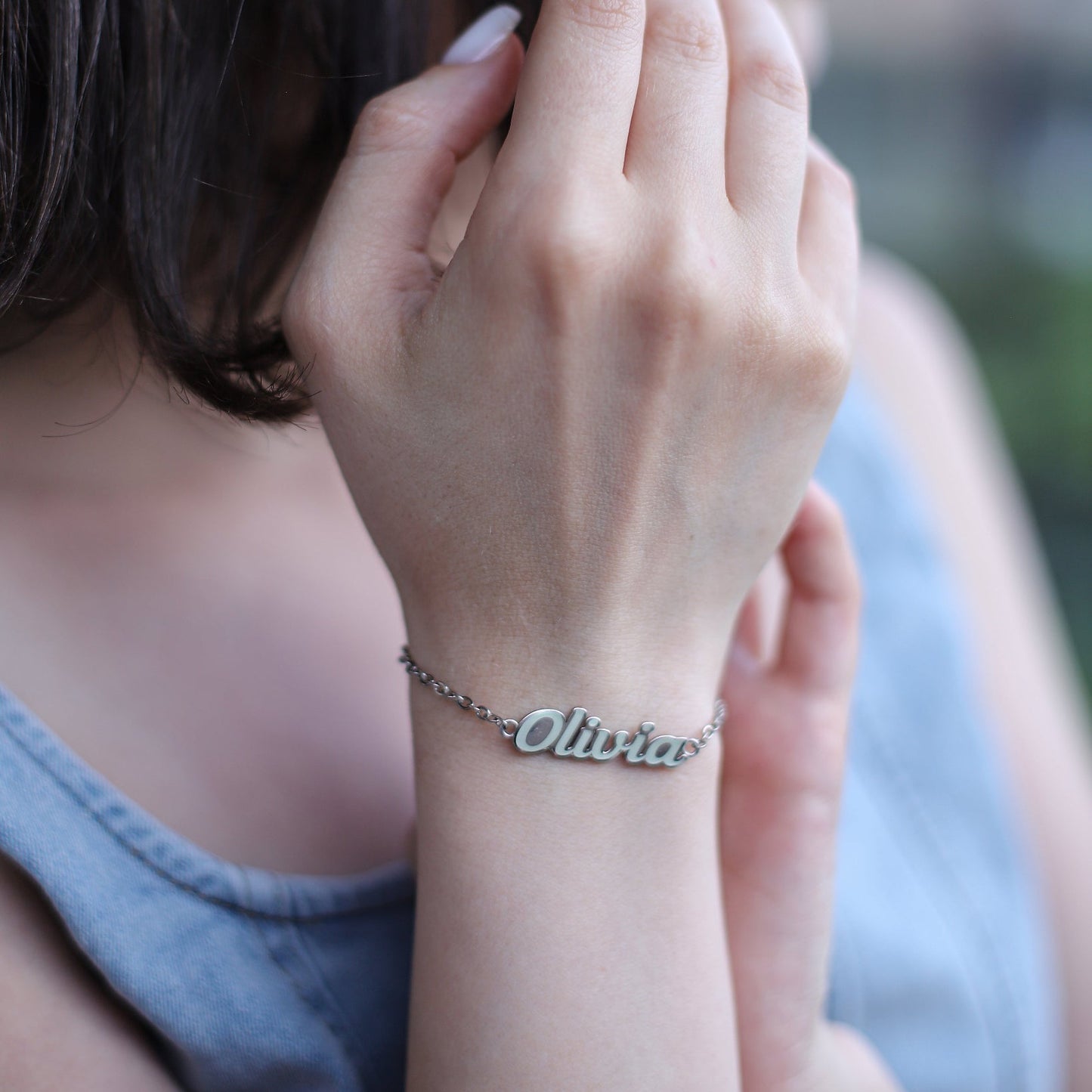 Glow in the Dark Silver Name Bracelet