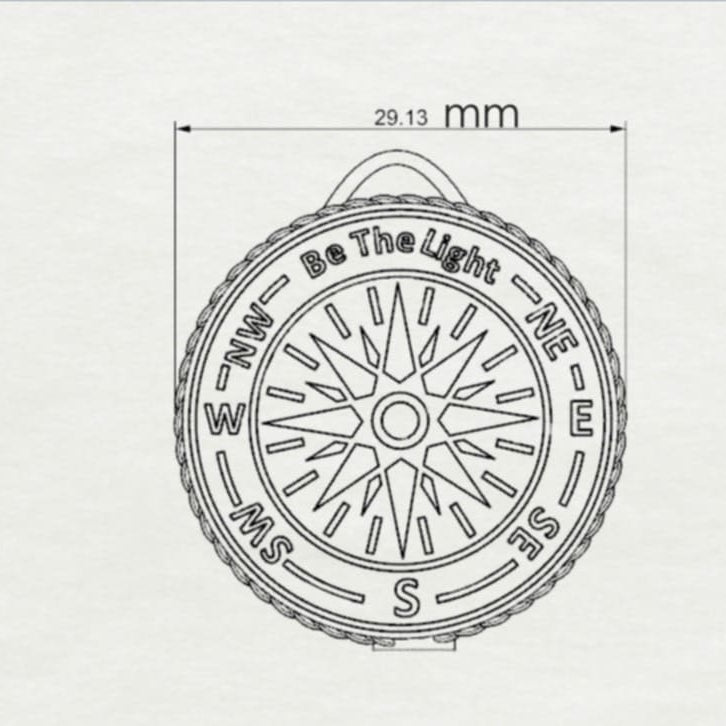 🧭 Be The Light – Glowing Compass Pendant